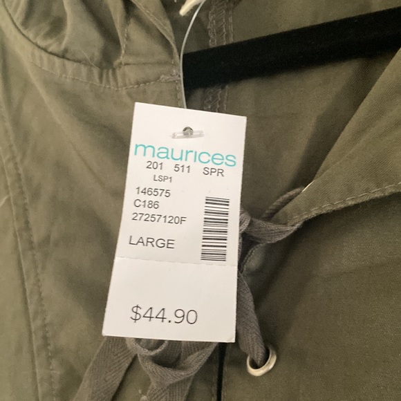 Pullover olive green jacket with front pocket - Picture 3 of 4